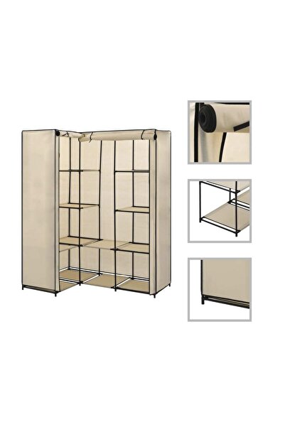 Concept Γωνιακή ντουλάπα, κρεμ, 130 x 87 x 169 εκ.