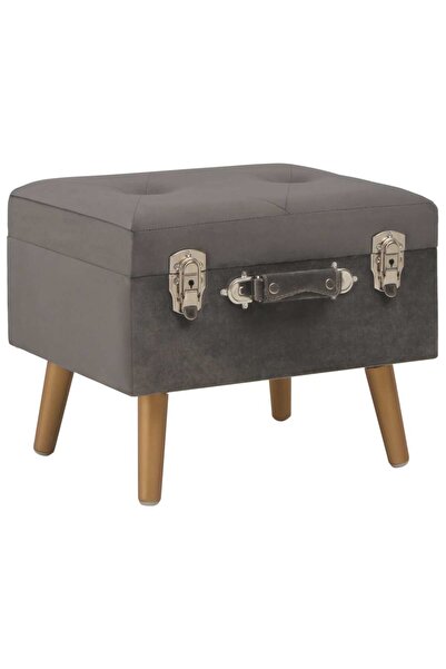 Concept Taburet de depozitare, gri, 40 cm, catifea