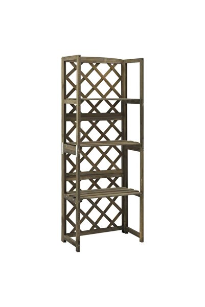 Concept Spalier cu rafturi, gri, 55x30x140 cm, lemn masiv brad