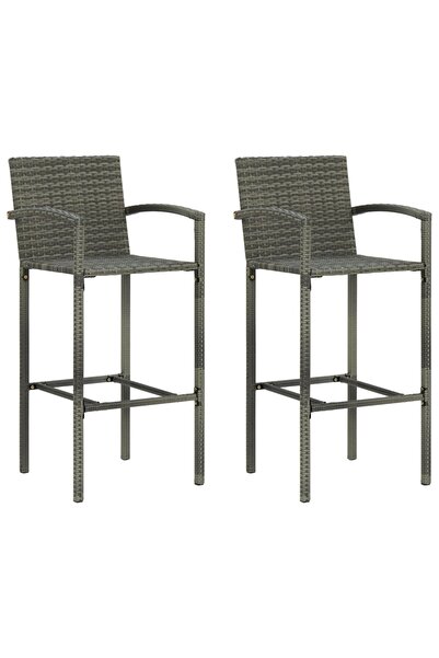 Concept Σκαμπό μπαρ, 2 τεμ., γκρι, πολυρατάν