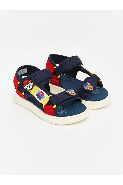 LC Waikiki Navy Blue Velcro Printed Baby Boy Sandals