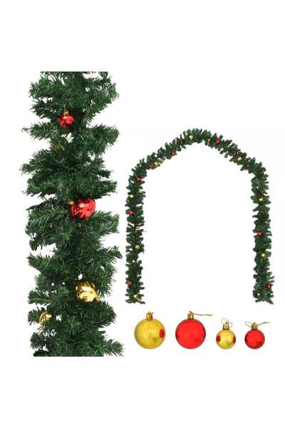 Concept Ghirlandă de Crăciun decorată cu globuri, 10 m