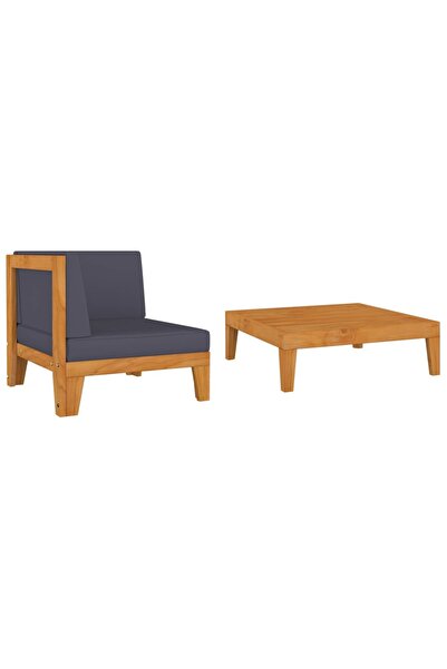 Concept Garden furniture set with cushions, 2 pieces, solid acacia wood