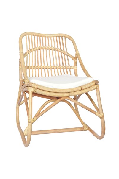 Concept Καρέκλα από ρατάν, Λινό ύφασμα