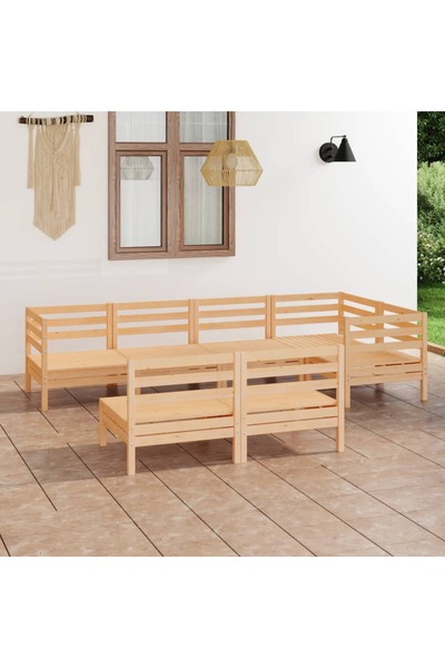 Concept Σετ επίπλων κήπου, 7 τεμάχια, από μασίφ ξύλο πεύκου