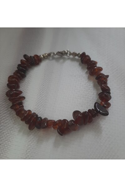 Shine Elagance Natural Stone Garnet Broken Cut Closures Steel Women's Bracelet
