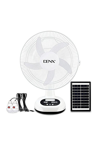 Genierc 14-inch rechargeable solar fan, two speeds, 4500mAh battery, LED lights,