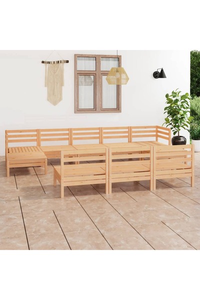 Concept Σετ επίπλων κήπου, 10 τεμάχια, από μασίφ ξύλο πεύκου