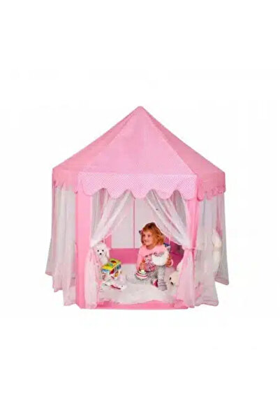 Smart Cort de joacă pentru copii, castel prințesă, pliabil, cu 6 intrări, roz