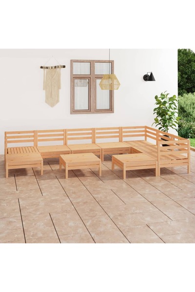 Concept Σετ επίπλων κήπου, 10 τεμάχια, από μασίφ ξύλο πεύκου