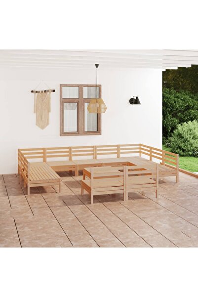 Concept Σετ επίπλων κήπου, 12 τεμάχια, από μασίφ ξύλο πεύκου