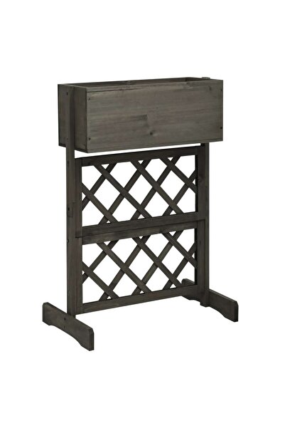 Concept Jardinieră cu spalier, gri, 45x30x74 cm, lemn masiv de brad