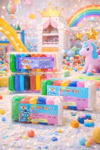 OEM Set plastilină Super Clay 3 buc (1 mare + 2 mici), plastilină moale și uș...