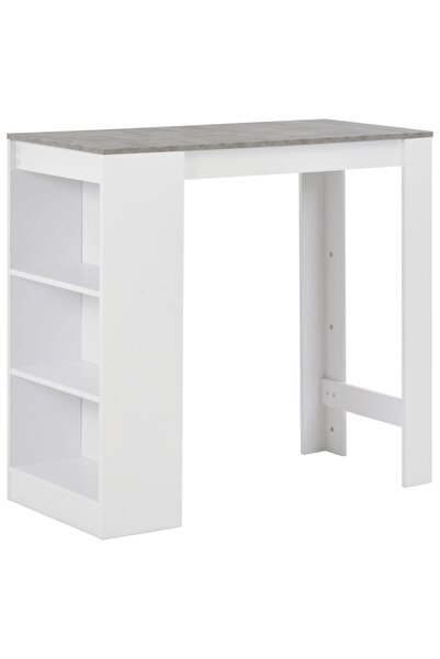Concept Τραπέζι μπαρ με ράφι, λευκό, 110 x 50 x 103 εκ.
