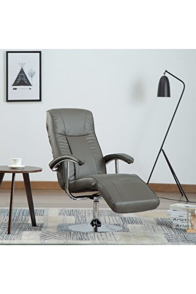 Concept Fotoliu TV, gri, piele ecologică