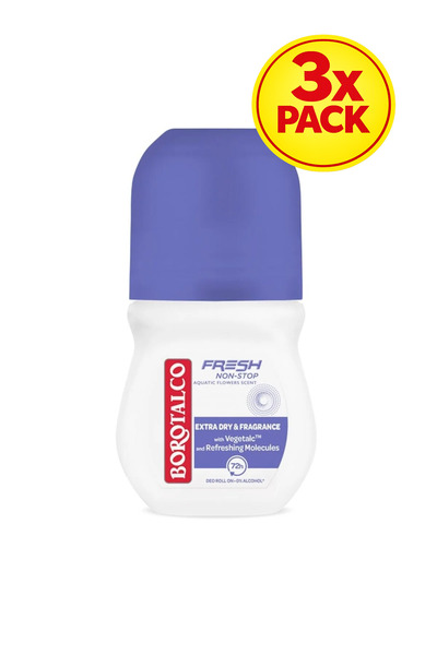 Borotalco 3x PACK Roll-on Fresh Violet 50ml