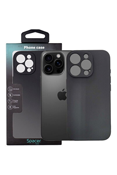 Spacer Husa Iphone 16 Pro Spacer, Grosime 1.5 mm, Material flexibil TPU, Negr...