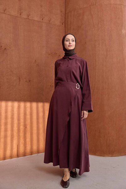 JESSE STORY Women's Modal Kupra Shirt-Skirt Set Code:Js26Takim002