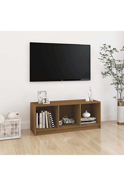 Concept Comodă TV, maro miere, 104x33x41 cm, lemn masiv de pin