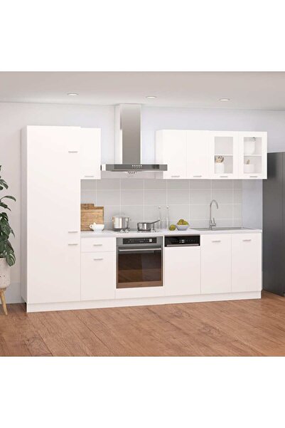 Concept Σετ ντουλαπιών κουζίνας, 8 τεμάχια, λευκό, μοριοσανίδα