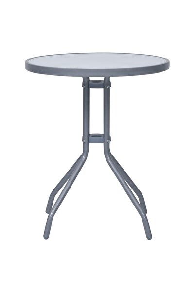 Concept Masă de grădină, gri deschis, 60 cm, oțel și sticlă