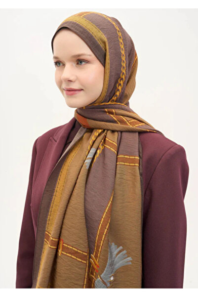 Silk Home شال أوربان أورز بسلسلة كبيرة بلون البرقوق الفاتح مقاس 190×70