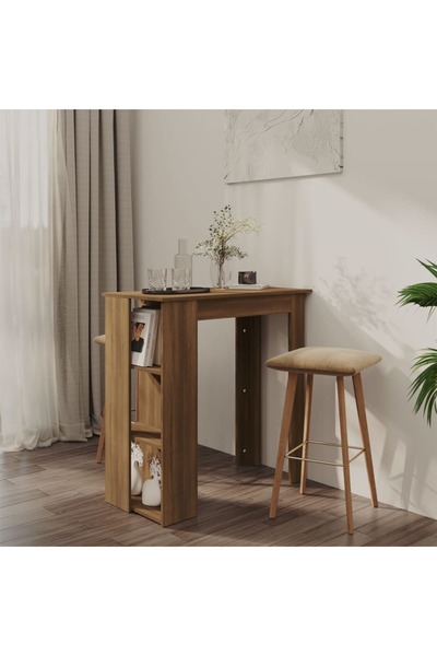 Concept Masă de bar cu raft, stejar maro, 102x50x103,5 cm, PAL