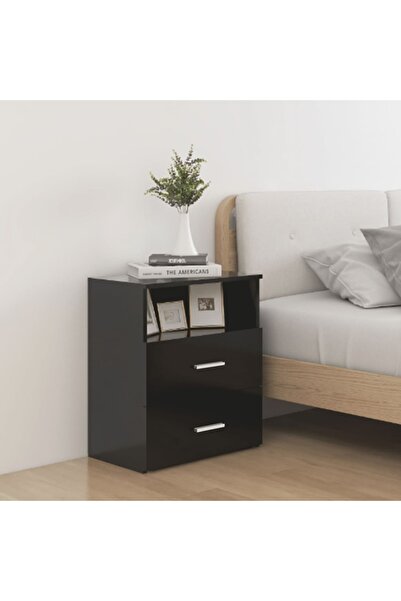 Concept Κομοδίνο, μαύρο, 50x32x60 εκ.