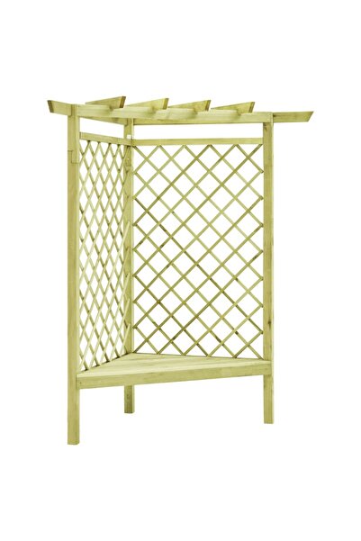 Concept Pergolă de colț cu banchetă, 130x130x197 cm, lemn de pin tratat