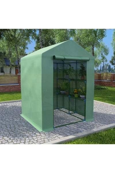 Concept Seră cu rafturi, 143 x 143 x 195 cm, oțel