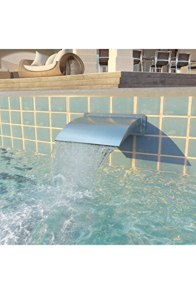 Concept Fântână de piscină, argintiu, 30x9x26 cm, oțel inoxidabil
