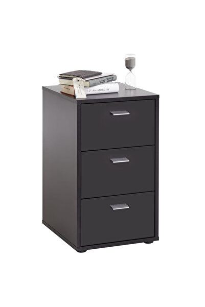 Fmd Noptieră cu 3 sertare, negru