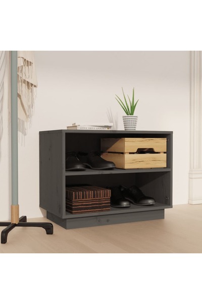 Concept Shoe cabinet, gray, 60x34x45 cm, solid pine wood