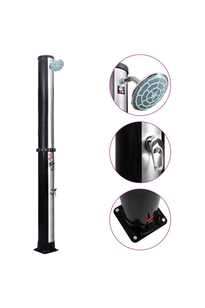 Concept Duș solar de exterior cu cap de duș și robinet, 40 L