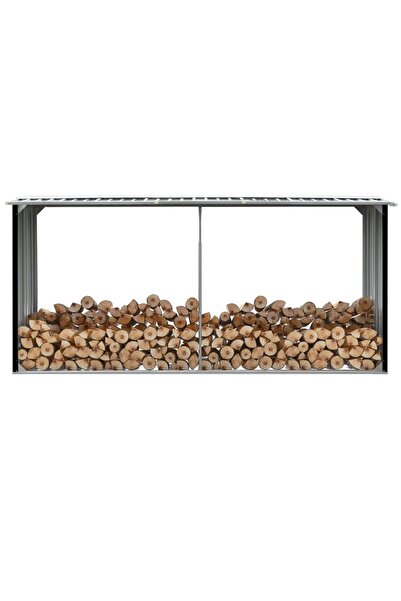 Concept Șopron depozitare lemne antracit, 330x92x153 cm oțel galvanizat