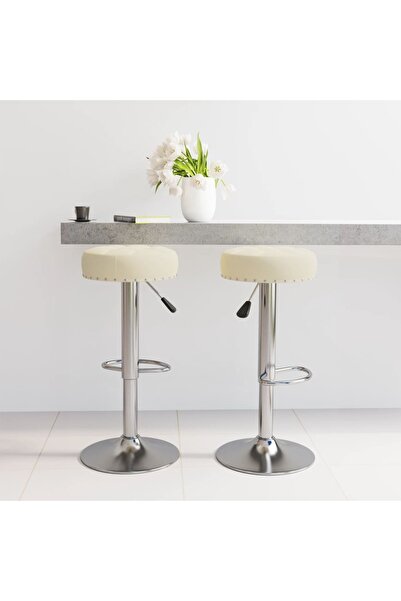 Concept Σκαμπό μπαρ, 2 τεμ., κρεμ, ύφασμα