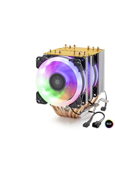 CT STONES Cpu Processor Tower Type Cooler 600 Series Dual Fan 6 Copper Pipe R...