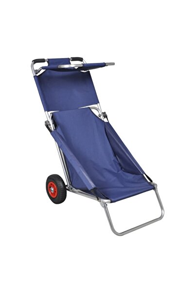 Concept Cărucior de plajă cu roți, portabil, pliabil, albastru