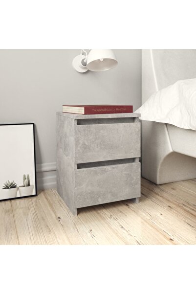 Concept Κομοδίνα, 2 τεμ., γκρι σκυροδέματος, 30 x 30 x 40 cm, μοριοσανίδα