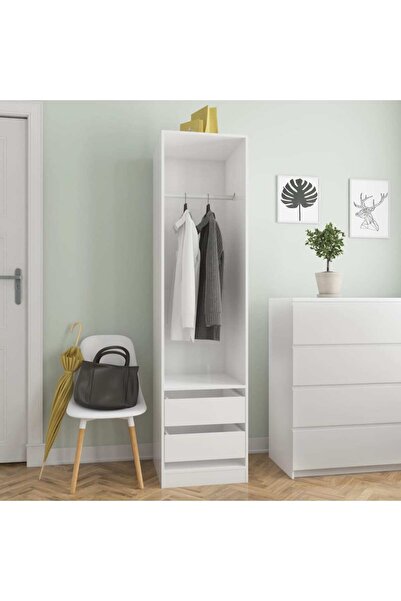 Concept Șifonier cu sertare, alb extralucios, 50x50x200 cm, PAL