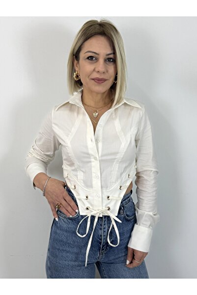 SİSTA MODA 8193 Bird's Eye Detail, Low-Cut Waist, Designer Shirt