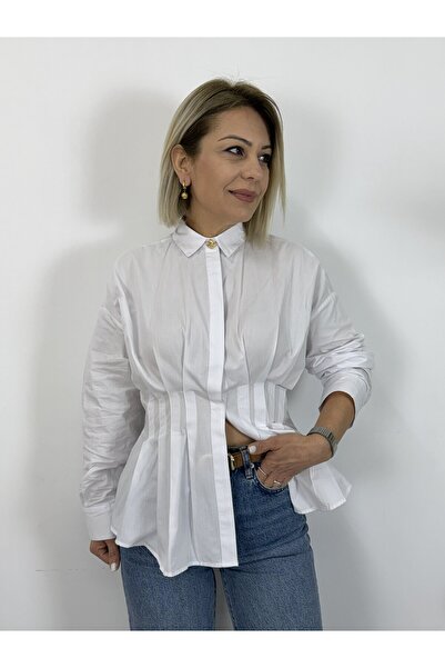 SİSTA MODA قميص من قماش البوليبلين مزين بحزام خصر 2075