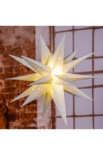 02Lady Fashion Χριστουγεννιάτικο φαναράκι με αστέρι LED HI, 58 εκ.