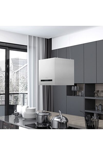 Concept Απορροφητήρας νησίδας με αισθητήρα αφής LCD 37 cm από ανοξείδωτο ατσάλι