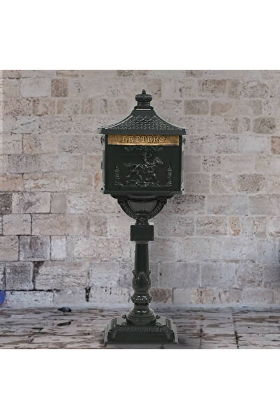 Concept Cutie poștală cu picior, aluminiu, vintage, inoxidabil, verde