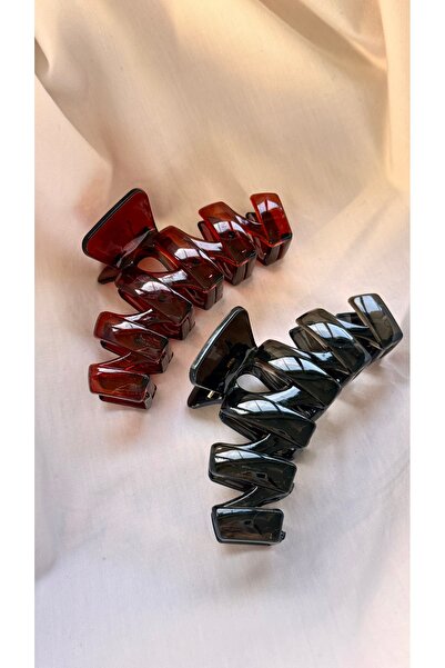 YOYYO 2-Pack Transparent Geometric Large Size Hair Clips - Modern Design Stro...