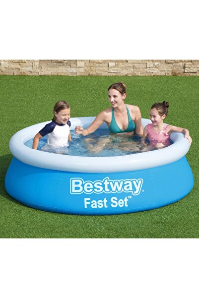 BESTWAY Надуваем басейн Fast Set, син, 183x51 см, кръгъл