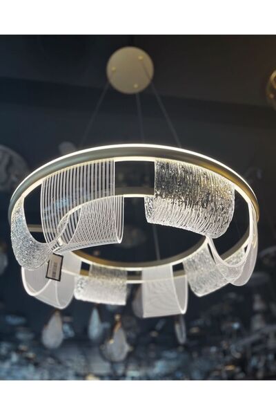 ABAGlobal "Modern LED Avize | Şık Halka Tasarım | Şeffaf Cam Detay"