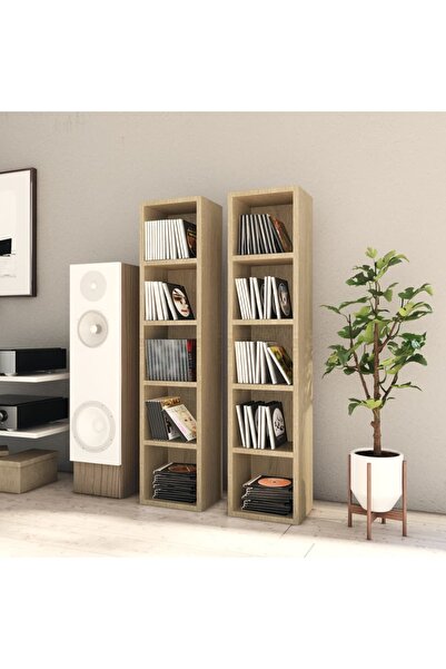 Concept Ντουλάπια CD, 2 τεμ., δρυς Sonoma, 21x16x93,5 cm, μοριοσανίδα