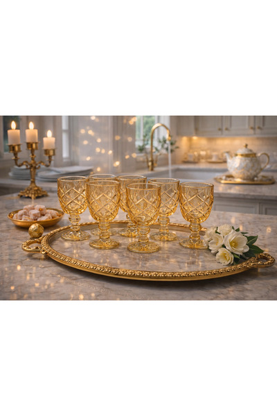 Marka HERENCIA ASUDE 6 LI KRISTAL CAM KAHVE YANI SUNUM BARDAĞI